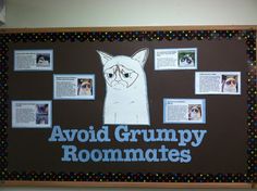 a bulletin board with an image of a dog on it