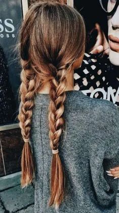 White Hair Highlights, Textured Curly Hair, Tumblr Hair, Pigtail Braids, Pigtail Hairstyles, School Looks, Hairstyles For School, Aesthetic Hair, Rapunzel