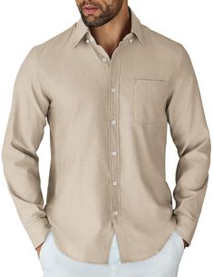 PRICES MAY VARY. PREMIUM FABRIC --- Men Button Down shirt is made of high quality cotton blend fabric, feature with Breathable, Lightweight, Skin-friendly. This Mens Shirt offers a perfect blend of durability and comfort, giving you a unique wearing experience STYLISH DESIGN --- COOFANDY Men Casual Shirt featuring button-down collar, long sleeve, chest pocket, adjustable cuffs, tricolour stripe detail inside collar. Endless styling opportunities are in store with this well-designed shirt VERSATI Mens Plaid Flannel, Oxford Shirt Men, Business Casual Shirts, Oxford Shirts, Oxford Dress, Men's Button Down Shirt, Business Casual Men, Tailored Pants, Oxford Fabric