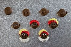 chocolate candies are arranged in the shape of characters from sesame's muppets