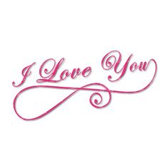 the word i love you written in pink ink