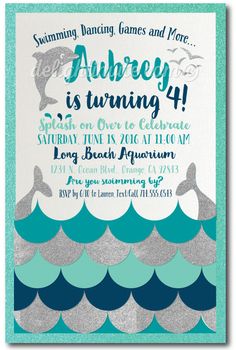 an ocean themed birthday party card