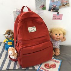 Brand Name: JULYCCINOMain Material: NylonOrigin: CN(Origin)Technics: EmbossingGender: WOMENBackpacks Type: SoftbackCapacity: 20-35 LitreInterior: Cell Phone PocketInterior: Interior CompartmentInterior: Computer InterlayerHandle/Strap Type: Soft HandleItem Type: BackpacksDecoration: BowDecoration: Criss-CrossDecoration: LetterDecoration: RuchedDecoration: RUFFLESClosure Type: zipperRain Cover: NoExterior: Silt PocketCarrying System: Arcuate Shoulder StrapModel Number: 751-27Lining Material: Poly School Bag Vintage, Badge Maker, Kawaii Backpack, Orange Backpacks, Backpack Clothes, Bag Badges, Colorful Backpacks, Vintage Girl, Backpack Women