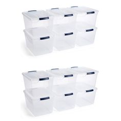 storage bins with lids, set of 6 by sterilo - stor