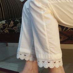 Pant Plazo Design With Lace, White Plazo Design, Seluar Ketat