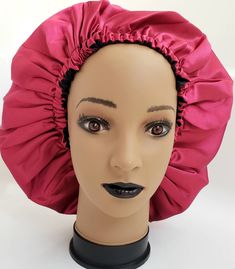 Custom Black Girl Magic Reversible Satin hair bonnet. Trendy and stylish outer layer keeps you looking stylish on the outside, while the satin bonnet lining ensures your hair looks great in the morning! Soft satin charmeuse helps with your hair's moisture retention while you sleep, exercise, or apply makeup. Thereby reducing hair dryness. The satin lining of this bonnet reduces hair breakage by eliminating friction against your pillowcases. Thick elastic band ensures that this bonnet stays on al Magic Queen, Satin Hair Bonnet, Relaxed Hair Care, Sleep Exercise, Hair Dryness, Big Curly Hair, Satin Bonnet, Hair Bonnet, Apply Makeup