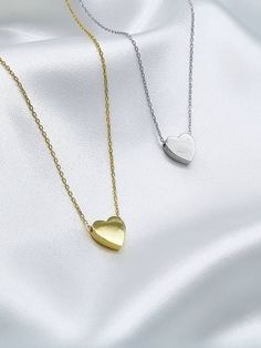 Sterling silver 925 heart necklace. Silver plated gold heart necklace. Length adjustable:42-45cm 17-18 inch. Adjustable Minimalist Heart Necklace, Dainty Adjustable Heart Pendant Necklace, Minimalist Adjustable Charm Necklace With Heart Pendant, Minimalist Heart Necklace With Delicate Adjustable Chain, Minimalist Adjustable Heart Pendant Charm Necklace, Dainty Adjustable Double Heart Necklace, Adjustable Minimalist Heart Pendant Charm Necklace, Dainty Double Heart Adjustable Necklace, Dainty Adjustable Open Heart Necklace