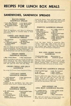 an old recipe for lunch box meals