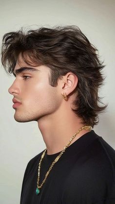 Mens Straight Hair, Modern Mullet Haircut, Mullet Haircuts, Modern Mullet