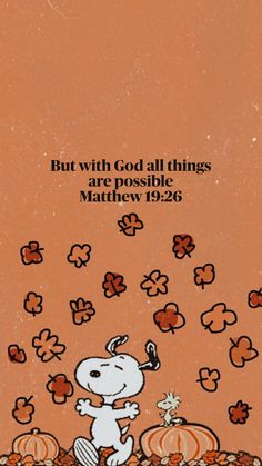 an orange book cover with a cartoon dog and pumpkins in the background, but with god all things are possible