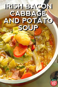 irish cabbage and potato soup in a white bowl