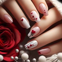 #fashion, #nails, #nailart, #nailinspiration Valentines Day Nails Simple, Nailart Simple, Valentines Nail Art Designs, Characters From Movies, Quick Nail Art, Valentines Day Nails, Valentine Nail Art, Nail Art For Beginners