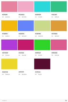 the color chart for different colors