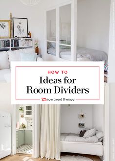 a bedroom with white walls and wood flooring is featured in the article how to ideas for room dividers