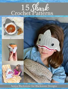 Crochet Pattern eBook This eBook contains 15 shark crochet patterns in one PDF download, an individual value of $70 for less than $2 per pattern! -------------------------- YOU WILL RECEIVE -------------------------- 1 PDF Digital Download File for 15 Shark Crochet Patterns eBook Instant download as soon as payment clears Etsy's system Written in English and U.S. Crochet Terms ---------------- PATTERNS INCLUDED ---------------- Shark Soup Bowl Cozy Shark Pot Holder Shark Towel Hangers Shark Dish Crochet Plant Cozy, Crochet Sleep Mask, Sleep Mask Crochet, Plant Cozy, Shark Crochet, Amigurumi Shark, Mask Crochet, Shark Pillow, Towel Hangers