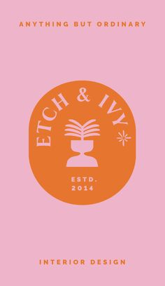 an orange and pink logo with the words etch & ivvk on it