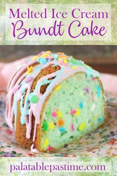 a bundt cake with icing and sprinkles on it