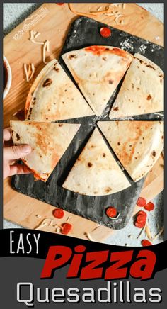 a pizza sitting on top of a wooden cutting board