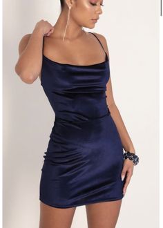 Dress Short Tight, Tight Blue Dress, Navy Blue Short Dress, Blue Satin Dress, Silk Dress Short, Cute Homecoming Dresses, Going Out Dress, Blue Dress Short, Blue Velvet Dress