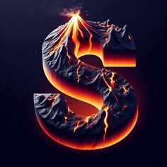 the letter s is made up of lava and fire