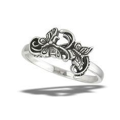 Classic Butterfly Ring .925 Sterling Silver Oxidized Band Jewelry Female Male Unisex Size 7 All our silver jewelry is crafted from .925 silver also commonly referred to as sterling silver. Sterling silver is the standard for beautiful high-quality silver jewelry and cannot be replicated by lower priced silver plated jewelry. It is 92.5% pure silver, mixed with alloys to add strength and durability to stand the test of time. Keep your fine jewelry shiny and elegant by storing it properly. Jewelry Tarnish Remover, Butterfly Ring, Female Male, Band Jewelry, Silver Plated Jewelry, Pure Silver, Plastic Bag, Women Rings, Womens Watches