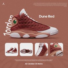 Air Jordan 13 Retro "Dune Red" is here 🔥  Winners Will be Contacted via Phone Call and Email. 🔥  #topsandbottoms #nike #sneakerhead #nikedunklow #sneakernews #sneakerlove #sneakerfreaker #kicks #kicksoftheday #igsneakercommunity #sneakeraddict #sneakerfiles #sneakerporn #sneakerholics Sneaker Graphic Design, Sneaker Advertising, Sneakers Ads Design, Sneaker Event Poster, Nike Shoes Advertisement Poster, Shoe Advertising, Sneaker Posters, Air Jordan 13 Retro, Shoes Ads