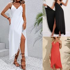 Elevate your summer style with this Elegant Beach Wrap Dress, designed with a chic tassel trim for the perfect swim cover-up. Available in classic white, timeless black, vibrant red, and pretty pink, this versatile dress is ideal for beach outings, poolside lounging, and casual summer gatherings. Lightweight and stylish, it offers both comfort and sophistication, making it a must-have addition to your summer wardrobe. #BeachFashion #SummerDress #SwimCoverUp #TasselTrim #SummerStyle #Beachwear #Fashionista Beach Wrap Dress, Summer Gathering, Beach Wrap, Fashion 2024, Versatile Dresses, Swim Cover, Pretty Pink, Beach Style, Vibrant Red