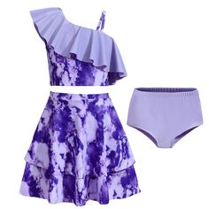 PRICES MAY VARY. 3 Piece Girls Swimsuit Set: Girls high waist bikini set with two layered skirt cover up. Professional swimsuit fabric, soft and strech material, quick dry and skin friendly for girls skin. Features: Adjustable spaghetti strap tankini top features one shoulder and stylish ruffle flounce, tropical print girls cute swimwear. Vibrant and pretty. Size for Girls Swimsuit 5-6 Years, Size 7-8, 9-10 Years and 11-12 Years. Please choose the right size for your girl. Kids tankini swimwaer Clothes For 12 Year Girl, 3 Piece Bathing Suit, Flounce Swimsuit, Tie Dye Swimsuit, Skirt Coverup, Skirted Swimsuit, Swimsuit Fabric, Kids Fashion Dress, Coverup Skirt