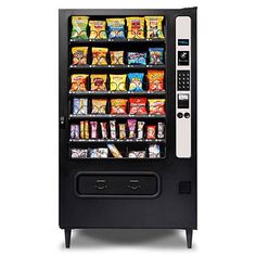 a vending machine that is filled with snacks