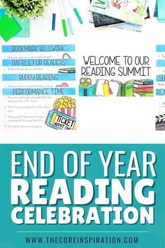 the end of year reading celebration with text overlay