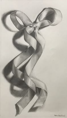 a pencil drawing of a ribbon