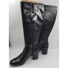 Inc International Concepts Radella Wide-Calf Dress Boots Women'S 9m Black Zip Up Inc International Concepts Radella Wide-Calf Dress Boots Women's 9m Black Zip Up Retail $169.50 Elevate Your Style With These Sleek Knee-High Dress Boots By Inc International Concepts. The Round Toe, Mid-Height Block Heel, And Black Leather Upper Make These Boots Perfect For Any Casual Occasion. The Zipper Closure Provides Easy Access, While The Wide Calf Width Ensures A Comfortable Fit. These Boots Feature A S Black Knee-length Boots Medium Width, Black Knee-length Boots, Black Leather Knee-length Boots, Classic Black Knee-length Boots, Black Knee-length Formal Boots, Formal Black Knee-length Boots, Black Knee-length Office Boots, Elegant Black Knee-length Boots, Dress Boots Women