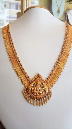 U Shape Haram Gold, Lakshmi Haram, Necklace Set Indian Bridal Jewelry, Temple Jewellery Earrings, Neck Pieces Jewelry, Antique Necklaces Design