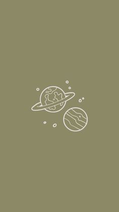 two planets floating in the air with bubbles around them on a dark green background illustration