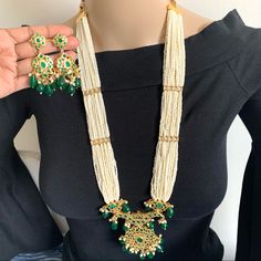 Premium Quality Jadau With Original Beads Long Raani Haar Accessories Indian, Necklace Indian, Set Jewelry, Boutique Accessories, Tassel Necklace, Necklace Set, Premium Quality, Women Accessories, India