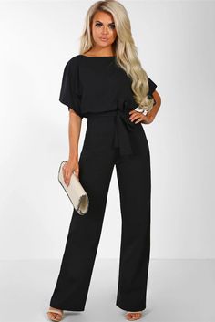 Jumpsuit Casual, Jumpsuit Elegant, Short Sleeve Jumpsuits, Blue Jumpsuits, Stylish Blouse, Loose Fitting Tops, Wide Pants, Romper Pants