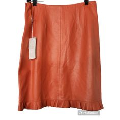 Nwt Jon Salmon Leather Pencil Skirt 10 - Side Zip Closure - Lining - Waist Across 14.5" - Hips Across 20" - Length 22" - Ab 144 Orange Mini Length Lined Skirt, Zara Leather Skirt, Madewell Black Jeans, Black Jean Skirt, Printed Long Skirt, Tweed Pencil Skirt, Cotton Maxi Skirts, Stretchy Skirt, Anthropologie Skirt