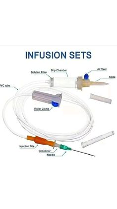 an infusion set with different types of tubes and hoses attached to each other