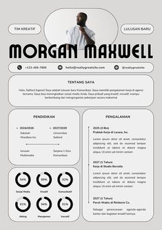 a professional resume template with black and white graphics on the front, side and back