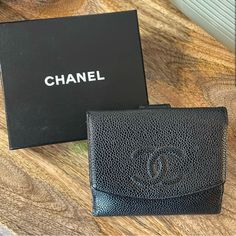 Reposhing This Item! Beautiful And Timeless Chanel Wallet. Caviar Leather And In Gently Used Condition. Hologram Has Fallen Off But The Residue From Where It Was Is In The Bottom Corner Of The Cash Compartment. The Wallet Does Come In The Box! Questions? Leave A Comment Below! Chanel Caviar, Chanel Wallet, Black Wallet, Chanel Black, Chanel Bag, Bag Lady, Chanel, Wallet, Leather