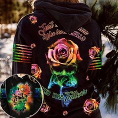 Skull Rose Just A Woman Who Loves Skulls And Tattoo Hoodie  Kv Easy 30 day return policy Sweat Outfits, Best Hair Dye, Skull Hoodie, White Corset, Hoodie Set, Rainbow Shop, Cool Halloween Costumes, Vibrant Red, Unisex Design