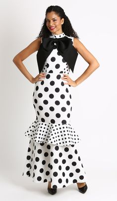 Polka Dot Scuba Dress 1 piece Mermaid Dress Colors: Black/White, White/Black Sizes: M (8/10), L (12/14), XL (16/18), 1X (20/22), 2X (24), 3X (26) Scuba Fabric Dress, Giant Bow, Flounce Hem Dress, Dress Display, Dress Trims, Scuba Knit, Dress Colors, Sunday Dress, Scuba Dress