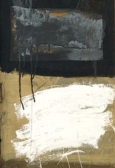 an abstract painting with black and white colors