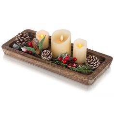 PRICES MAY VARY. Premium Material - Our rectangular wooden tray is well crafted of natural paulownia wood, lightweight but wear-resistant and tough, about 40% less weight than ordinary wood, a perfect tray for displaying and decorating. Unique Wood Grain - Romadedi rustic wood tray has unique organic wood grains as this candle tray is made of natural wood. Rustic looking goes well with modern farmhouse aesthetic home decor. Versatile Use - The rectangle farmhouse tray decor measures 15.7" x 6.8" Trays For Coffee Table, Farmhouse Tray Decor, Rustic Tray, Coffee Table Centerpieces, Coffee Table Tray, Rustic Centerpieces, Wood Candle Holders, Wooden Candles, Candle Tray