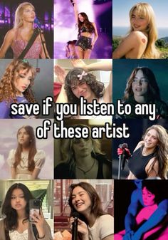 many different pictures with the words save if you listen to any of these artists