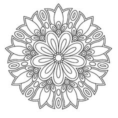 a black and white drawing of a flower