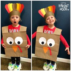 Paper Bag Turkey Craft, Paper Bag Turkey, Turkey Costume, Fun Thanksgiving Crafts, Thanksgiving Crafts Preschool, Thanksgiving School, Thanksgiving Classroom, November Crafts