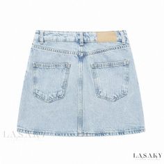 Lasaky - Lovely High-Rise Skirt with Ruffled Bottom Cheap Light Wash Summer Skirt, Cheap Light Wash Skirt, Cheap Light Wash Spring Skirt, Light Wash Short Denim Skirt, Short Mini Skirt, Vintage Denim Jeans, Skirt With Pockets, High Waisted Shorts Denim, Dream Clothes