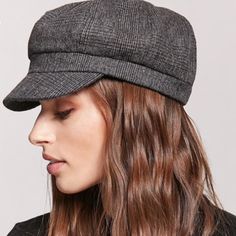 New Without Tags. Cabby Hat, Plaid Hat, Plaid Hats, Zara Accessories, Glen Plaid, Shop Dresses, Black Gray, Dress Shop, Winter Hats