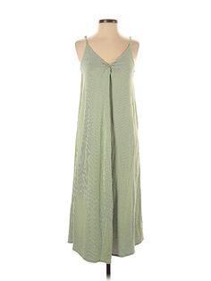 Kit and Ace Casual Dress Size: X-Small Green Dresses - used. 38% MODAL, 6% SPANDEX, 56% PIMA COTTON, Slip dress, V-Neck, Midi/Calf Length, Sleeveless | Kit and Ace Casual Dress - Slip dress: Green Dresses - Used - Size X-Small Kit And Ace Dress, Cotton Slip Dress, Green Casual Dress, Kit And Ace, Green Dress Casual, Cotton Slip, Green Dresses, Dress Slip, Pima Cotton